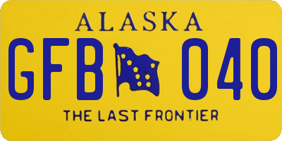 AK license plate GFB040