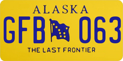 AK license plate GFB063
