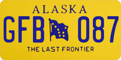 AK license plate GFB087