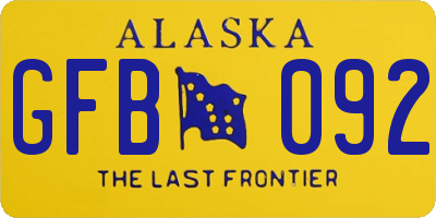 AK license plate GFB092