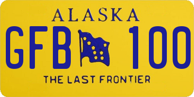 AK license plate GFB100