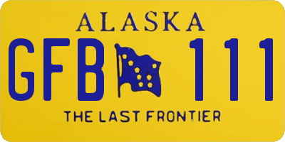 AK license plate GFB111