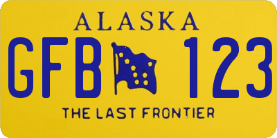 AK license plate GFB123