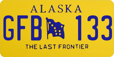 AK license plate GFB133