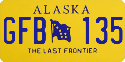 AK license plate GFB135