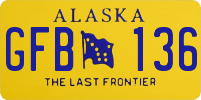 AK license plate GFB136