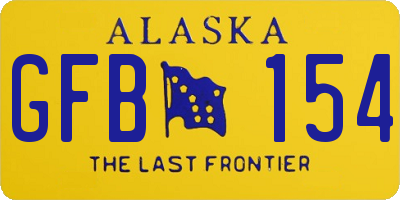 AK license plate GFB154