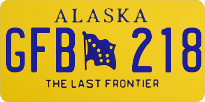 AK license plate GFB218