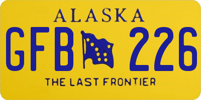 AK license plate GFB226
