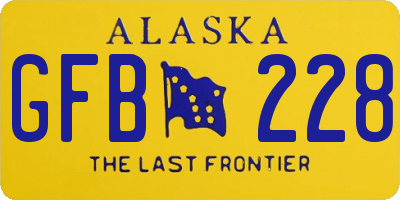 AK license plate GFB228