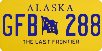 AK license plate GFB288