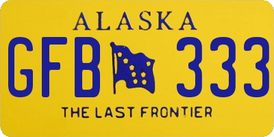 AK license plate GFB333