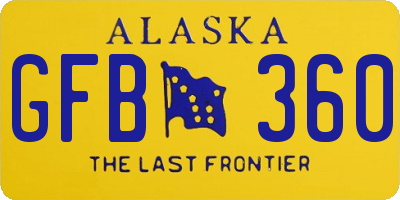 AK license plate GFB360
