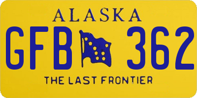 AK license plate GFB362