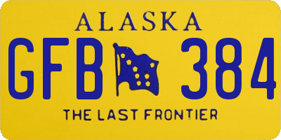AK license plate GFB384