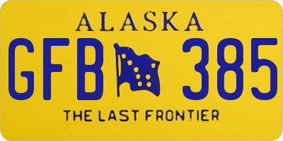 AK license plate GFB385