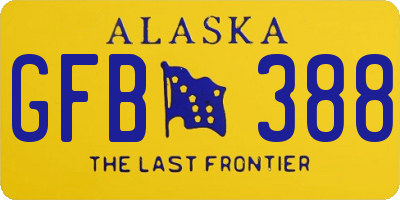 AK license plate GFB388
