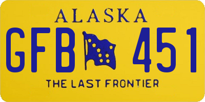 AK license plate GFB451