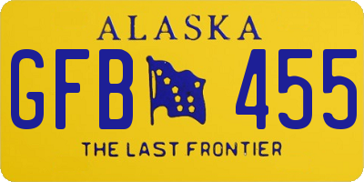 AK license plate GFB455