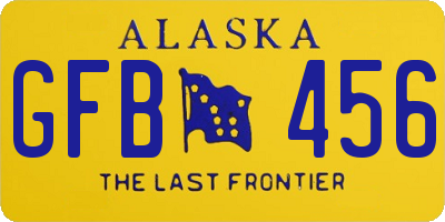 AK license plate GFB456