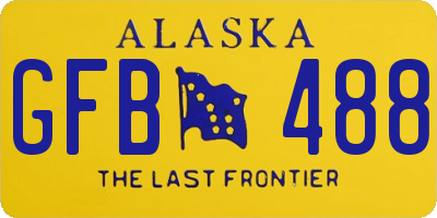 AK license plate GFB488