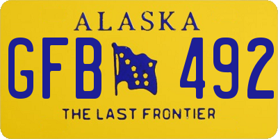 AK license plate GFB492