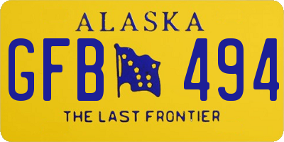 AK license plate GFB494