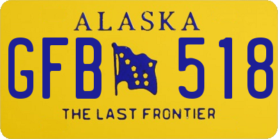 AK license plate GFB518