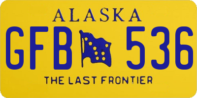 AK license plate GFB536