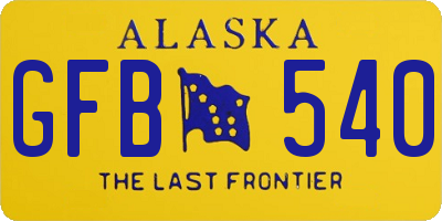 AK license plate GFB540