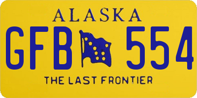 AK license plate GFB554