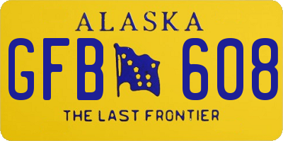 AK license plate GFB608