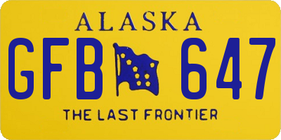 AK license plate GFB647