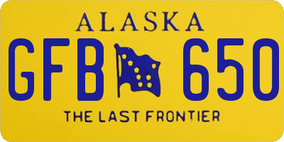 AK license plate GFB650