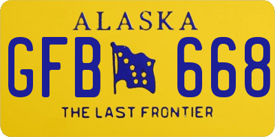 AK license plate GFB668