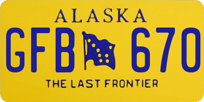AK license plate GFB670