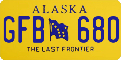 AK license plate GFB680