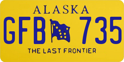 AK license plate GFB735