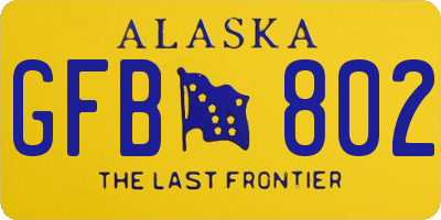 AK license plate GFB802