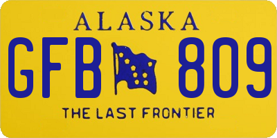 AK license plate GFB809