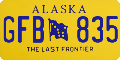 AK license plate GFB835
