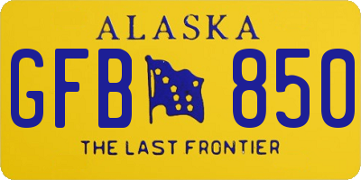 AK license plate GFB850