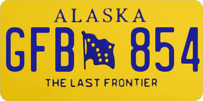 AK license plate GFB854