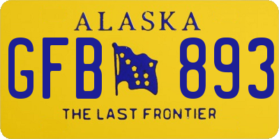 AK license plate GFB893