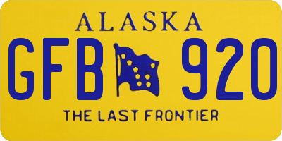 AK license plate GFB920