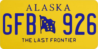 AK license plate GFB926