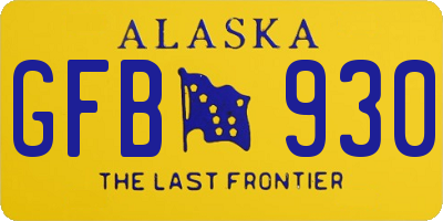 AK license plate GFB930