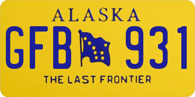 AK license plate GFB931
