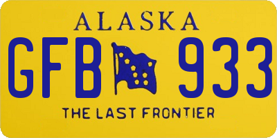 AK license plate GFB933