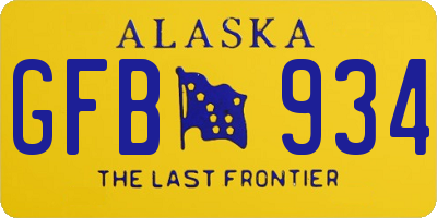 AK license plate GFB934